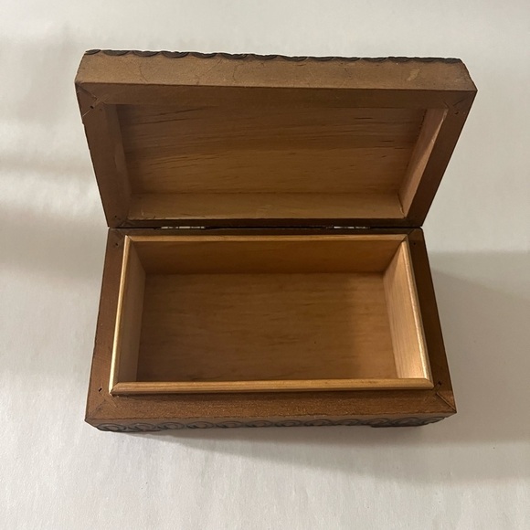 Engraved Intricate Design Wood Hinged Box - Picture 6 of 6
